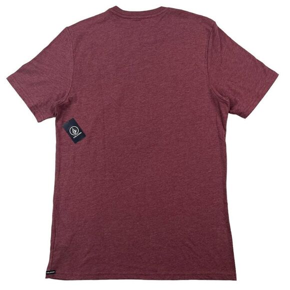 New Volcom Men US S Red T-Shirt Crew Neck Short Sleeve Logo Casual  Night Creep - Picture 3 of 9